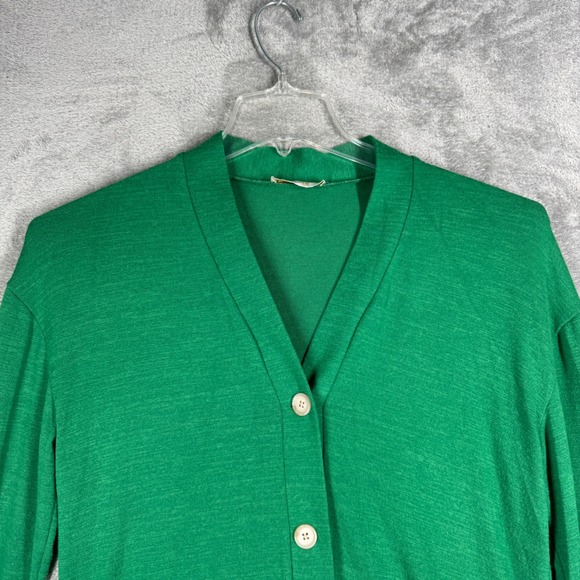 Aritzia TNA Golden Cardigan Sweater Womens XS Green Knit Button Front Preppy - Picture 4 of 10